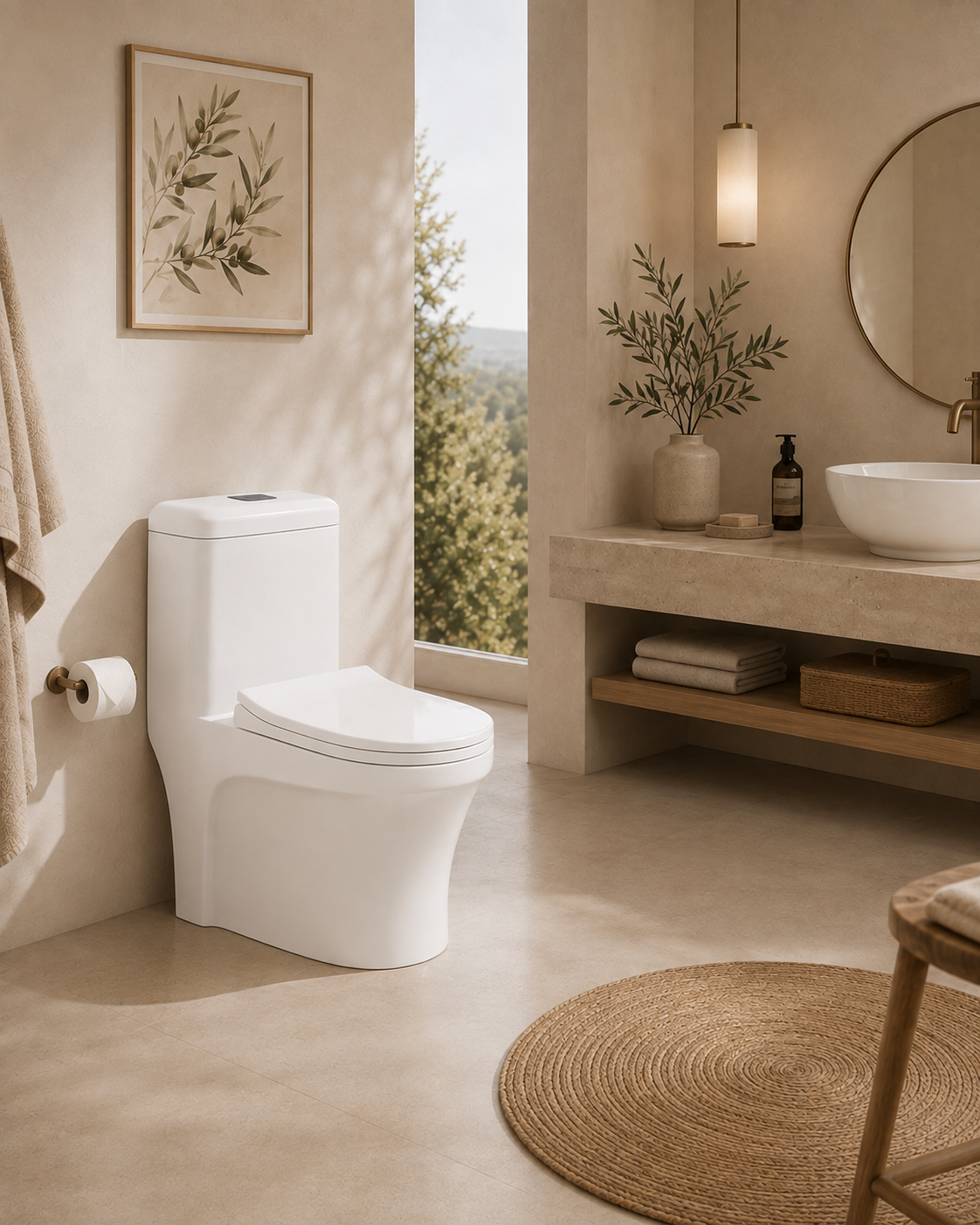 Vaso monobloco Venice Barcelona em ambiente minimalista com luz suave